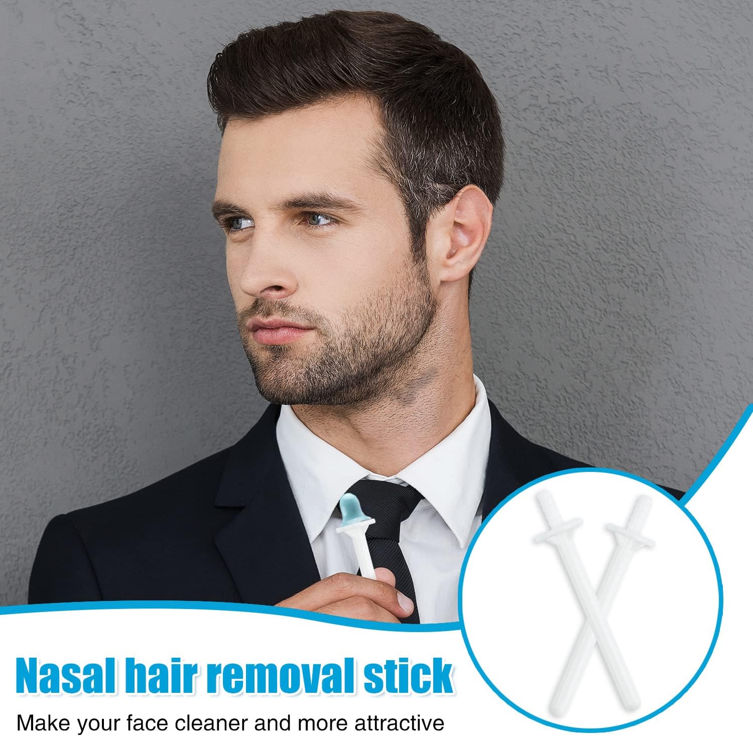 50 Pcs Nose Wax Sticks Applicators, Nasal Hair Wax Sticks Plastic Nose