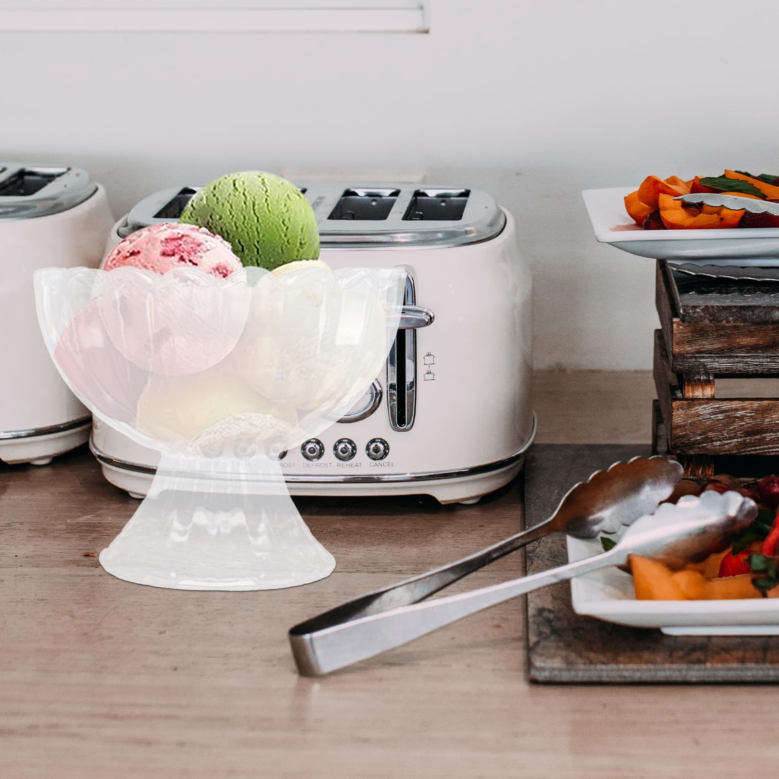 PRETYZOOM 1 Juego Copa De Helado Tazón De Postre Tazones De Postre Con Frutas Vasos De Cristal Con Pie Vasos De Platos Para Helado Tazones Para Helado Copa De Aperitivo Copas 6 piezas