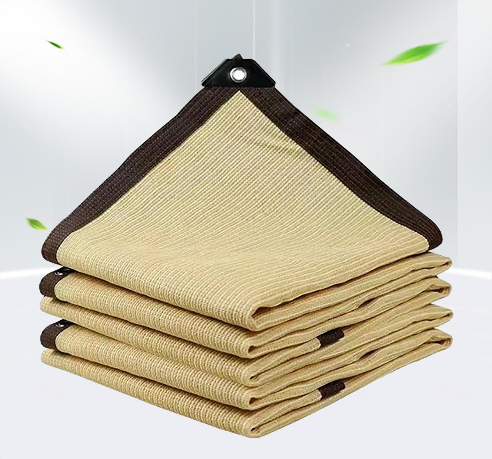 WQPMNYG 5x5m Beige Shade Cloth with Grommets - 90% UV Protection for Garden, Patio, Windbreak, Rectangular Sunshade Fabric, Outdoor Shade Netting