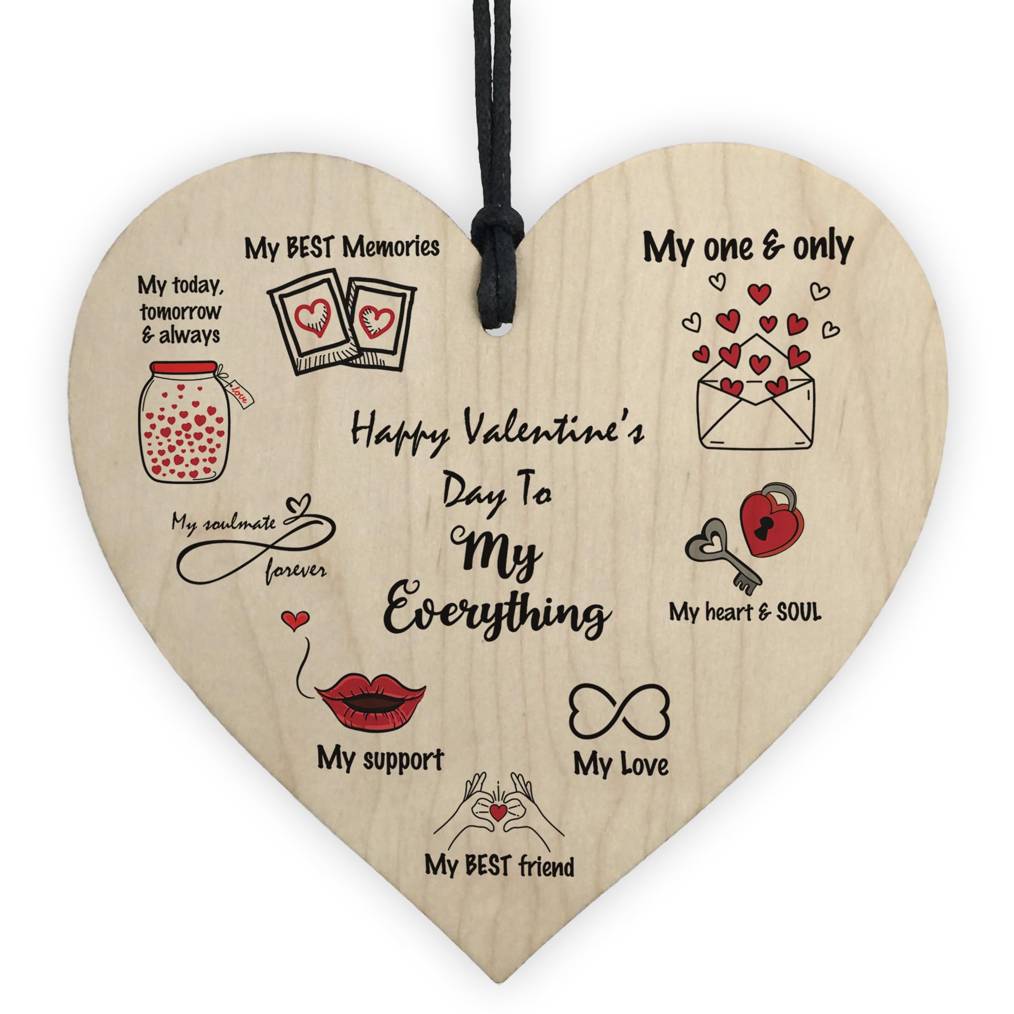 Red Ocean Valentines Day For Boyfriend Girlfriend Husband Wife My Soulmate Wooden Heart For Him Her Couple Romantic Partner Love Plaque