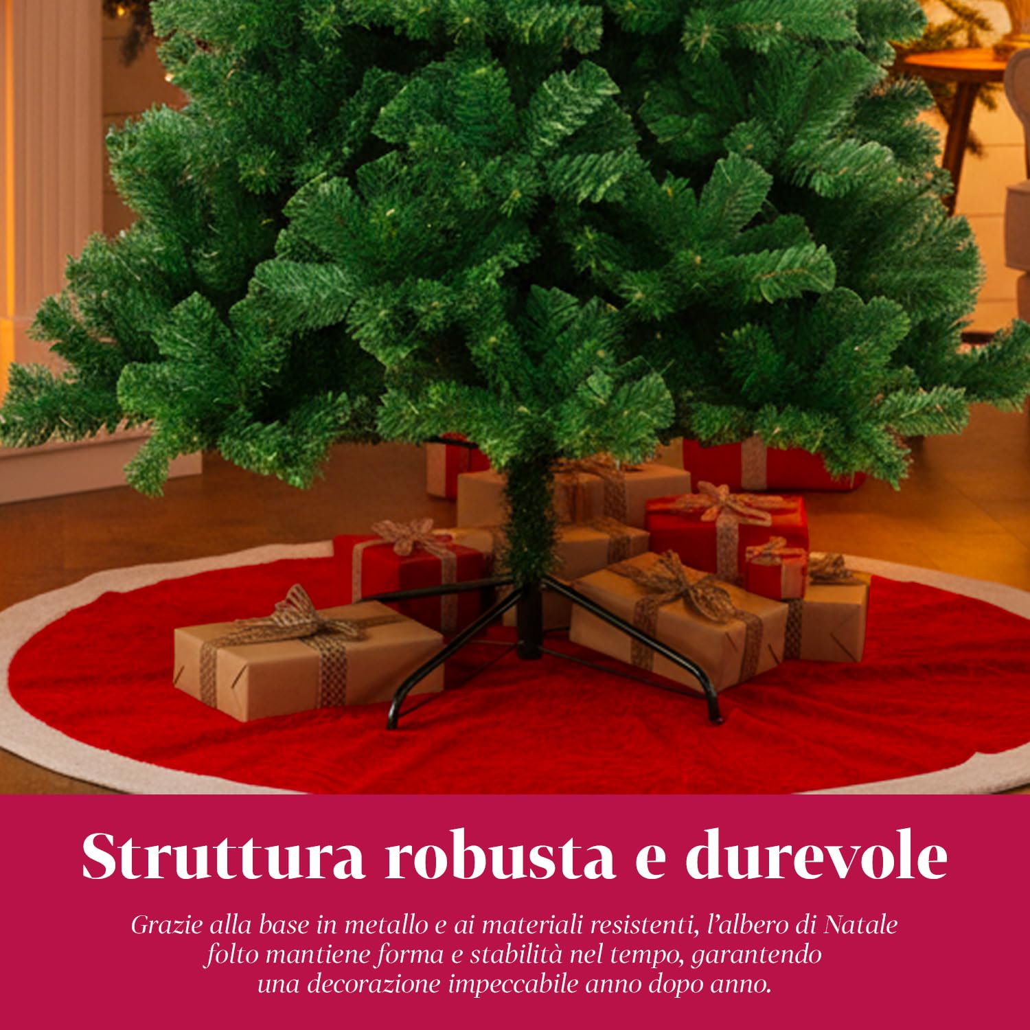 Wintem - Arbre Traditionnel Vert de Noël 210 cm avec 631 Branches denses en PVC écologique et Base en métal, Facile à Assembler et à réutiliser, Parfait comme Arbre de Noël Fin pour l'intérieur