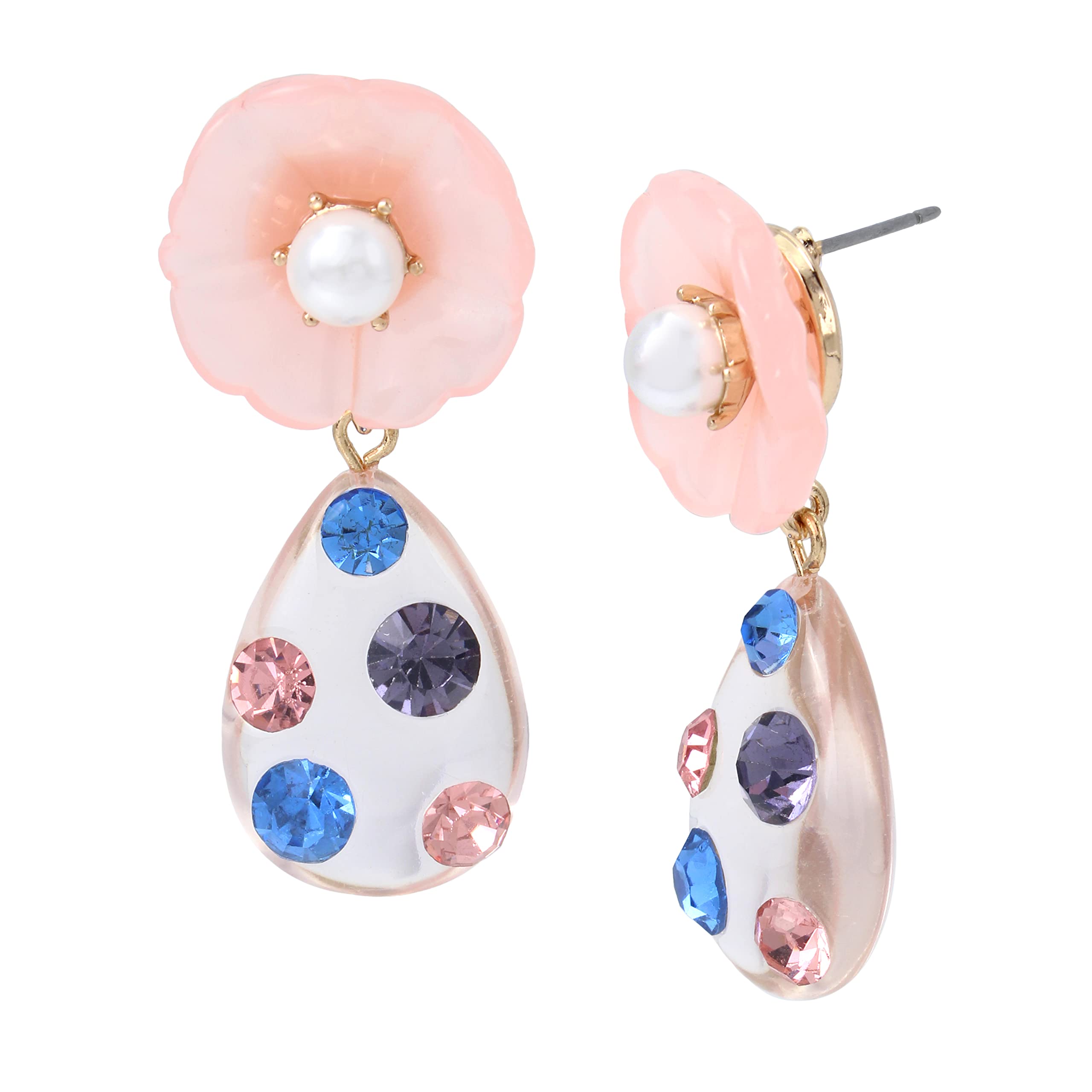 Flower Tear Drop Earrings