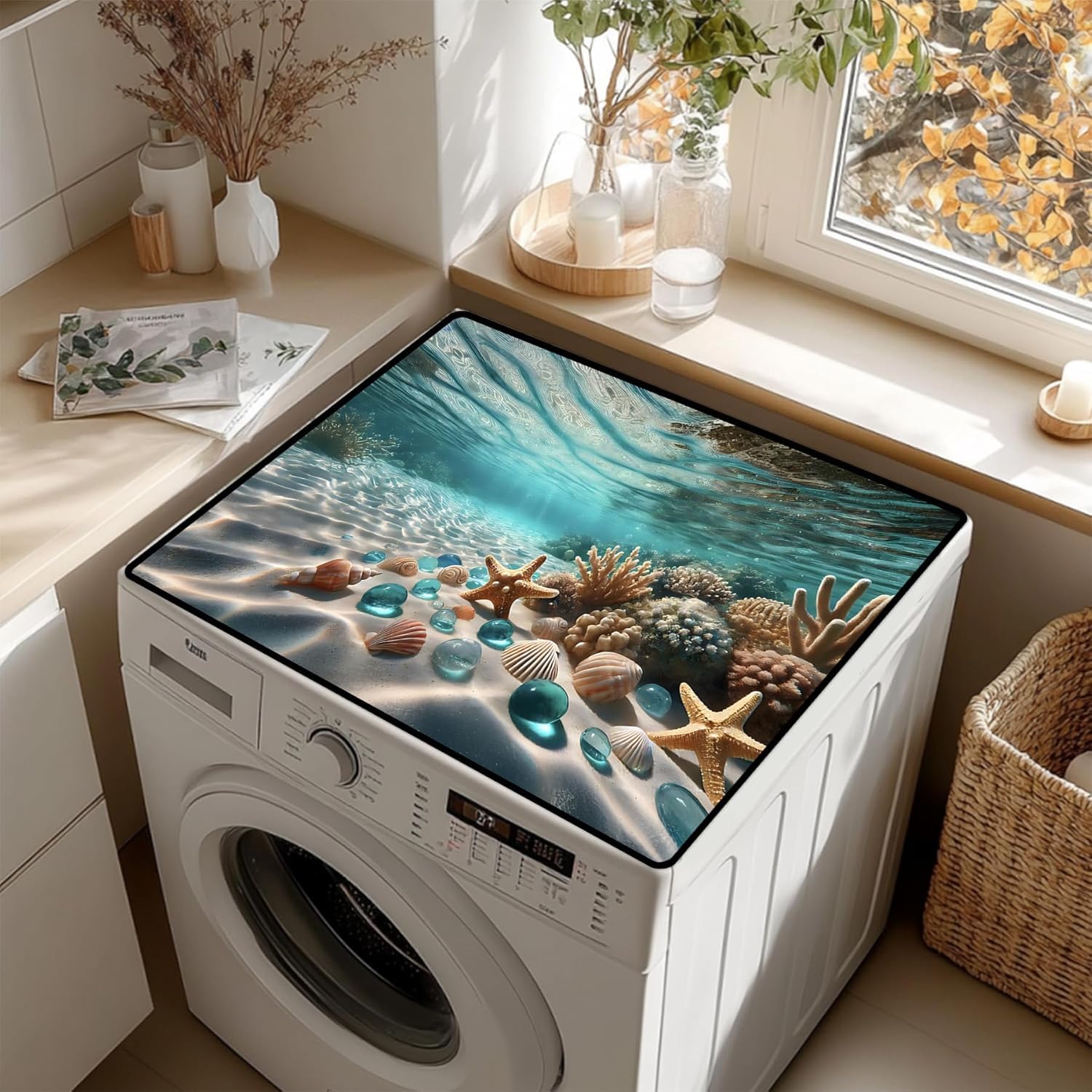 YeahBoom Cubierta Superior para Lavadora y Secadora,60 x 60 cm Cubierta para Lavadora,Funda para Lavadora,Funda Antipolvo para Lavadoras,Secadoras,Cocinas,Autocaravanas,Baños — view 9