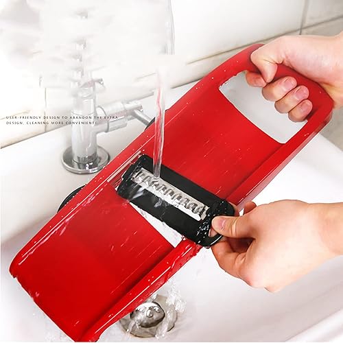 Miniatura 3 de Cortadoras de verduras, 6 en 1, cortador de patatas con pelador, picadoras manuales de cocina con contenedor, multifuncionales, rebanadoras de