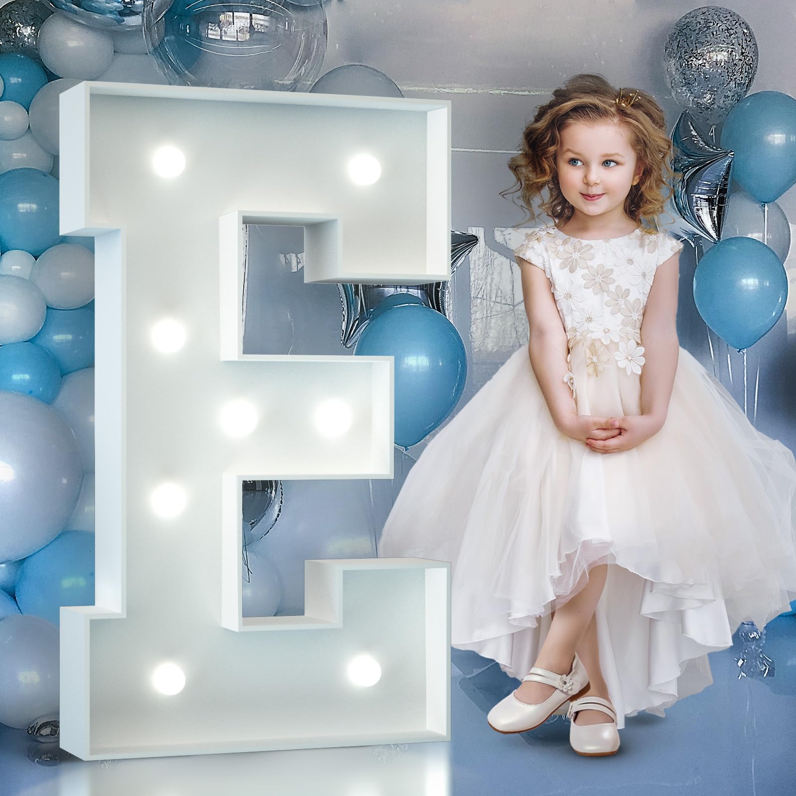 4FT Light Up Numbers Birthday Decoration Large Marquee Numbers 1 for 1st 18th 21st Birthday Party Decor Wedding, Big Number Frame Foam Cardboard Mosaic Arch Stand Pre-Cut Numbers — view 19