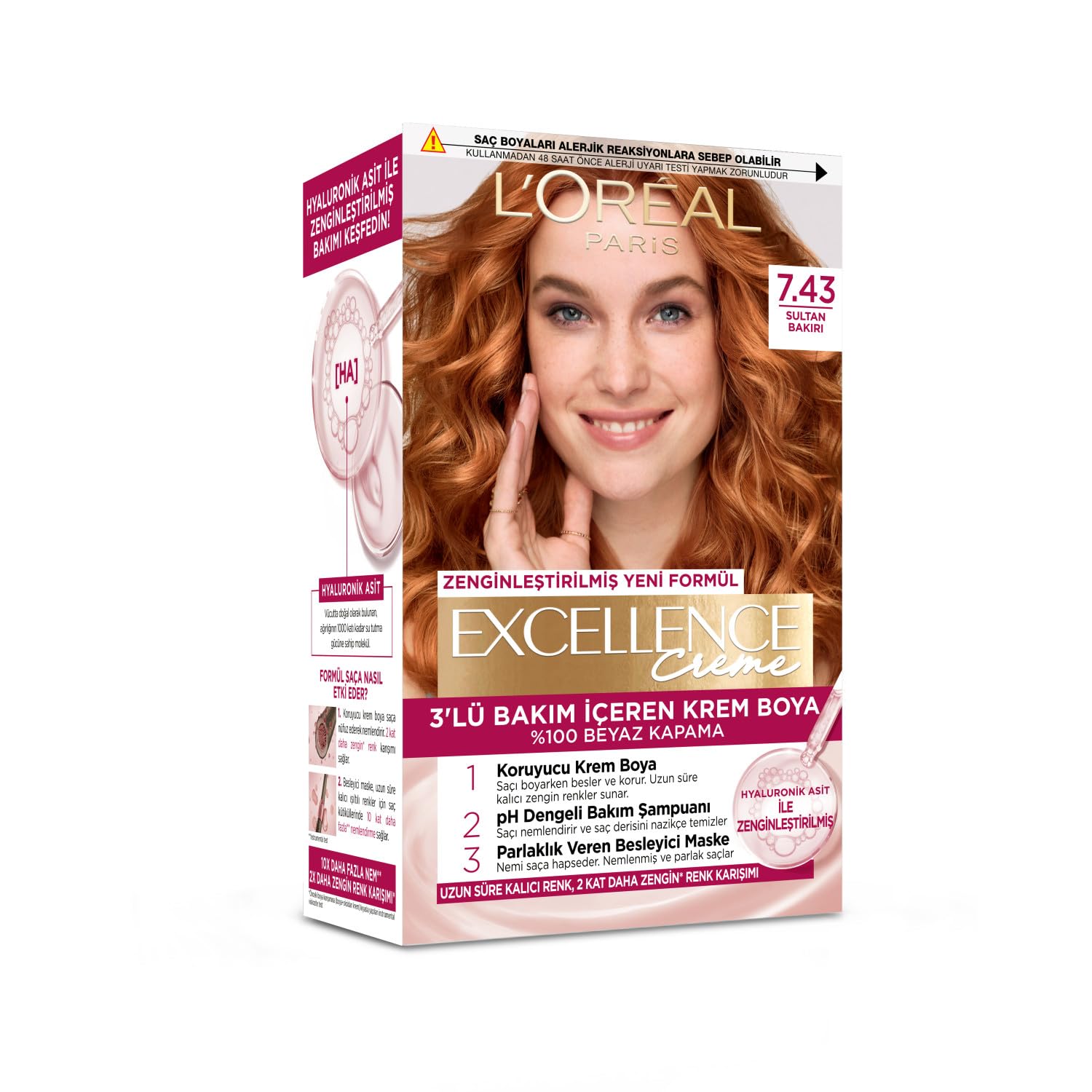 L’Oréal Paris Excellence Creme 7.43 Sultan Bakırı Saç Boyası