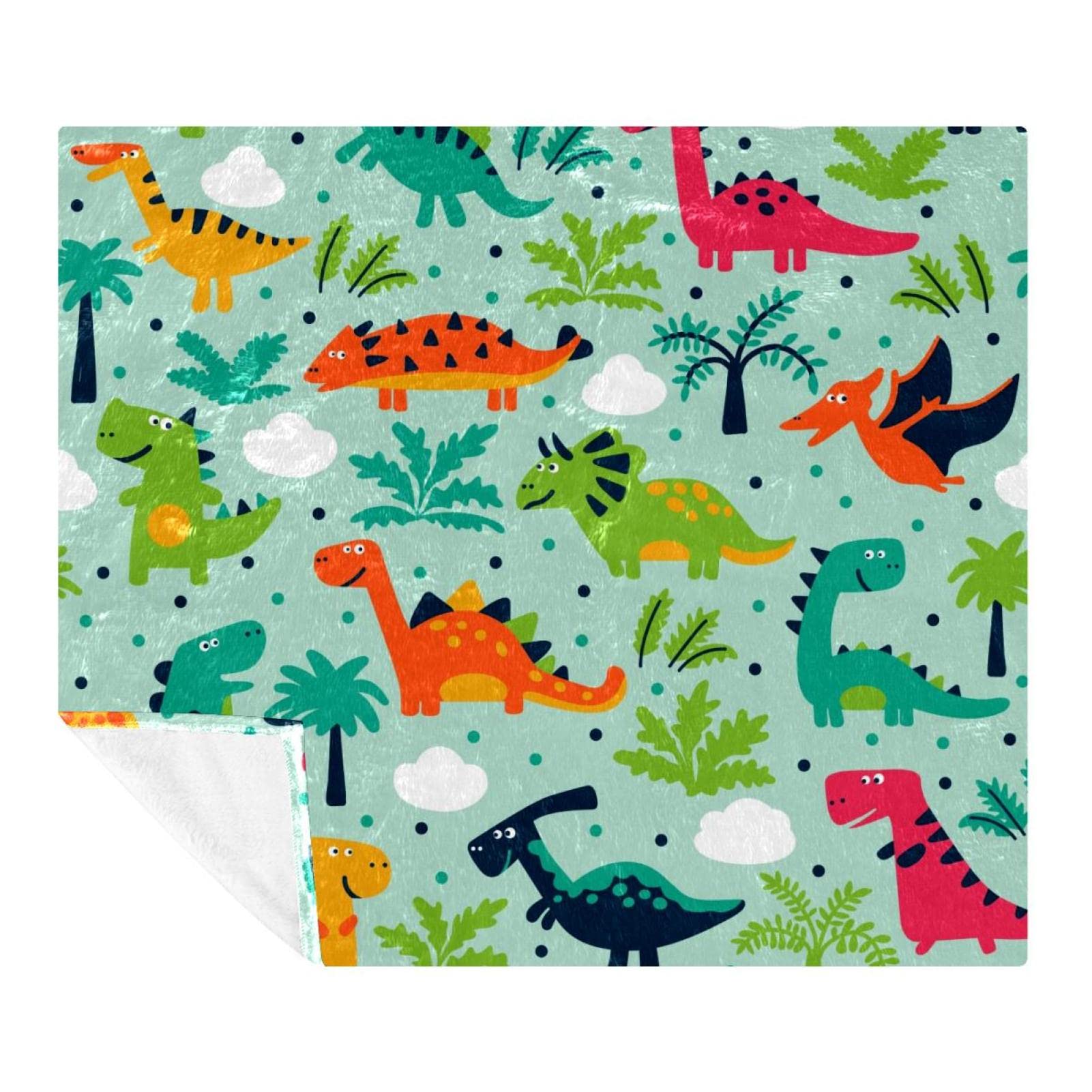 Couverture polaire dinosaure jungle de literie et décoration canapé