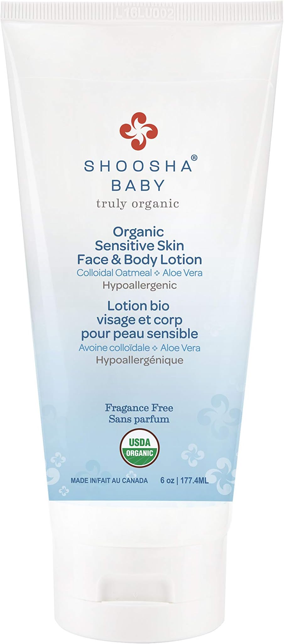 Shoosha Sensitive Skin Organic Face & Body Lotion UnscentedUSDA Organic