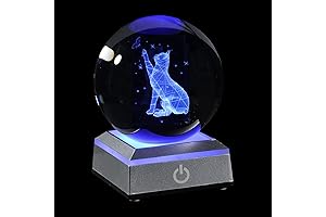 3D Crystal Swarovski Cat Figurine Gift for Cat Lovers Women Men Girls
