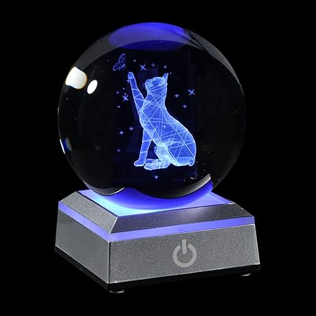 3D Crystal Swarovski Cat Figurine Gift for Cat Lovers Women Men Girls