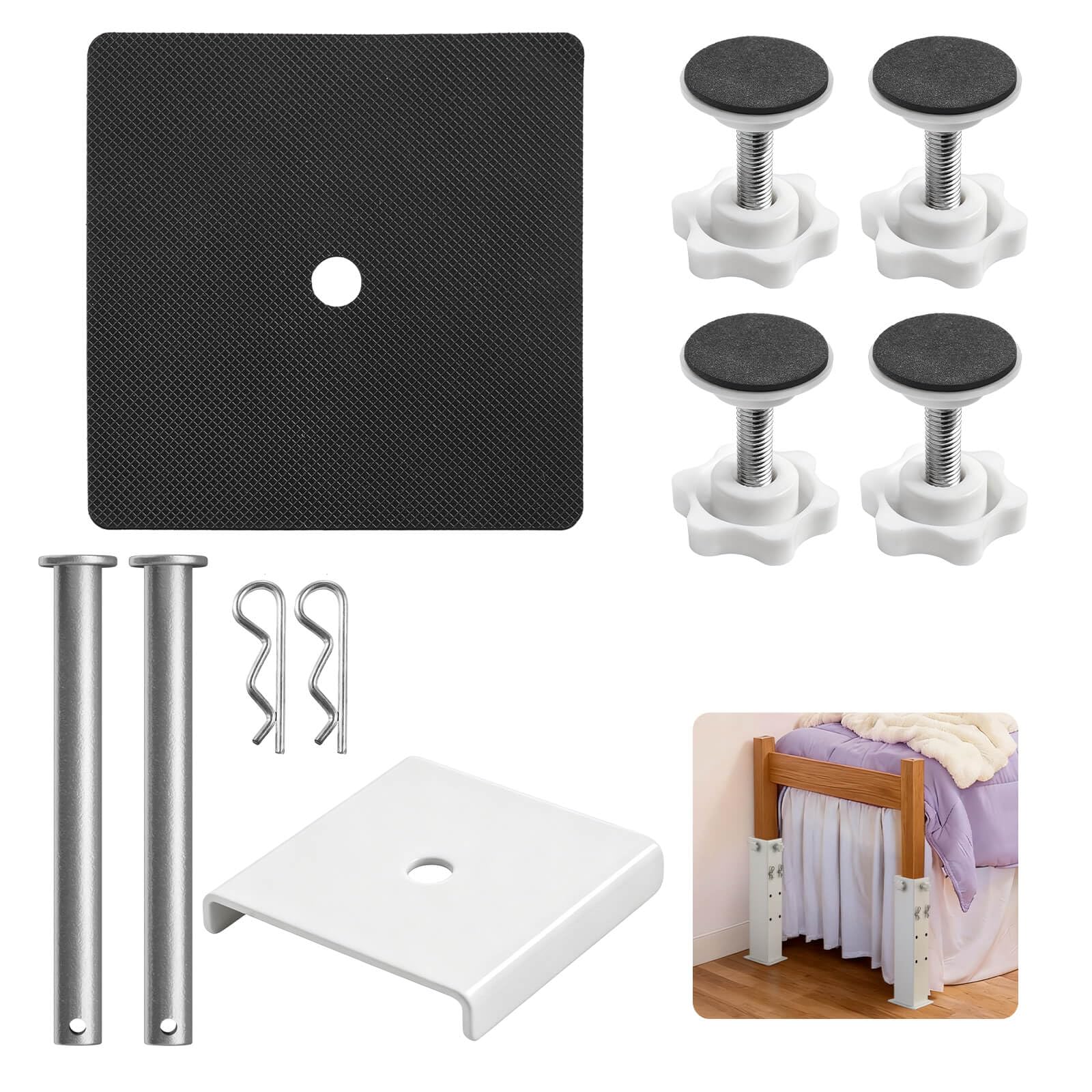 Elevadores de cama estables blanco somier patas elevadoras