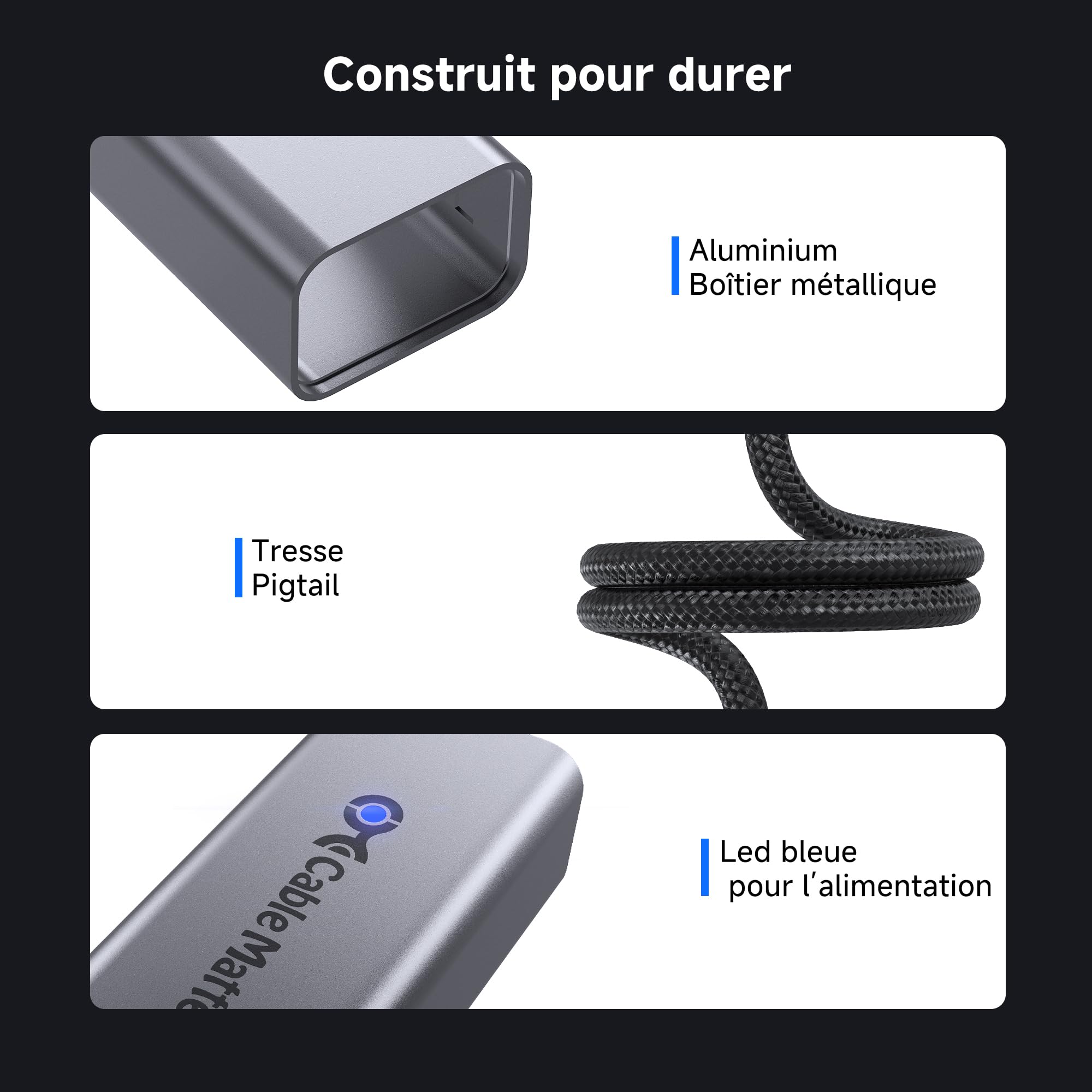 Cable Matters 5Gbit/s Adaptateur USB-C Ethernet 5GbE, Vitesse Réseau 5G | Compatible avec USB4,Thunderbolt 4/5, Plug et Play pour MacBook, ordinateur portable et USBC-appareils