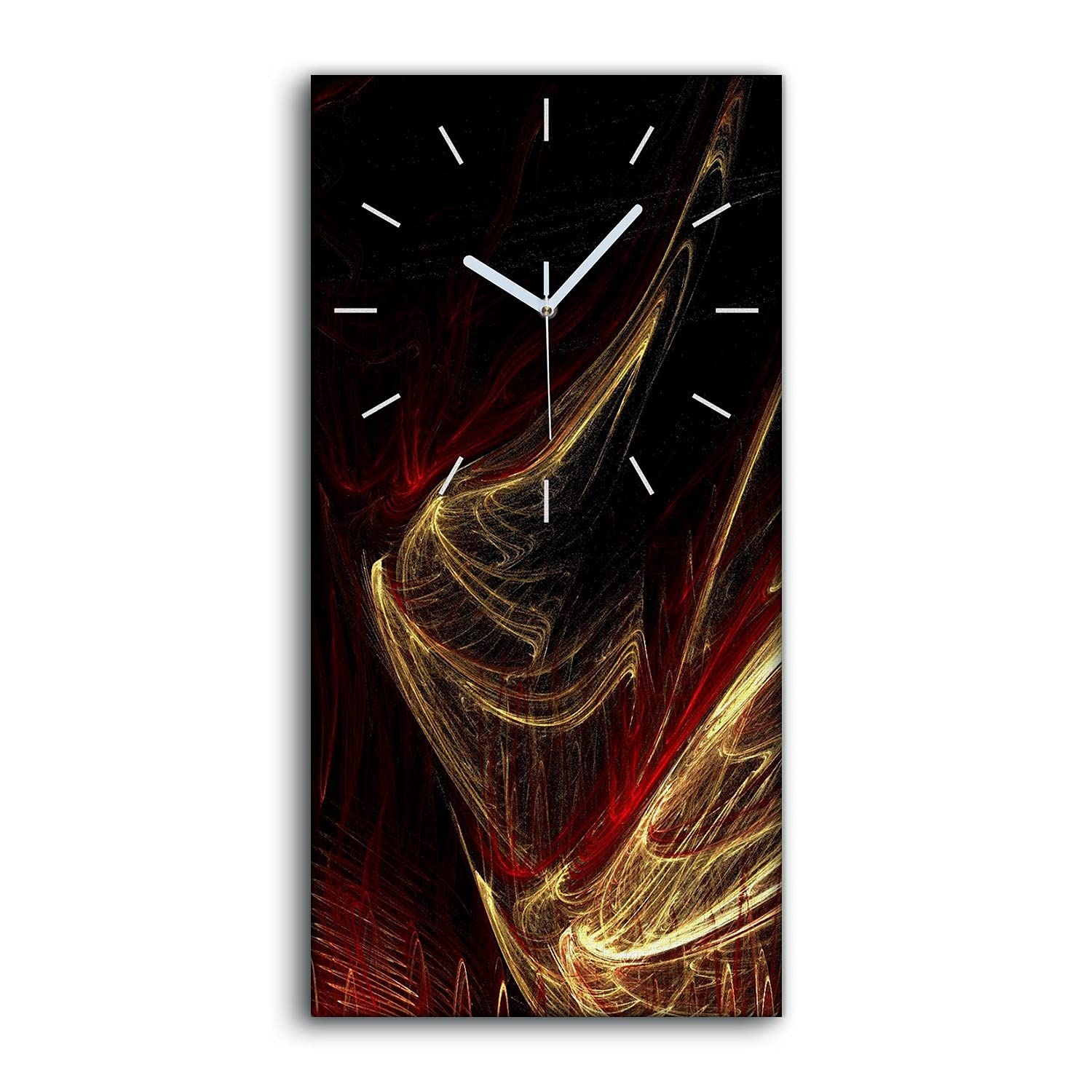 Horloge sur toile 30x60cm peinture fractale abstraite salon