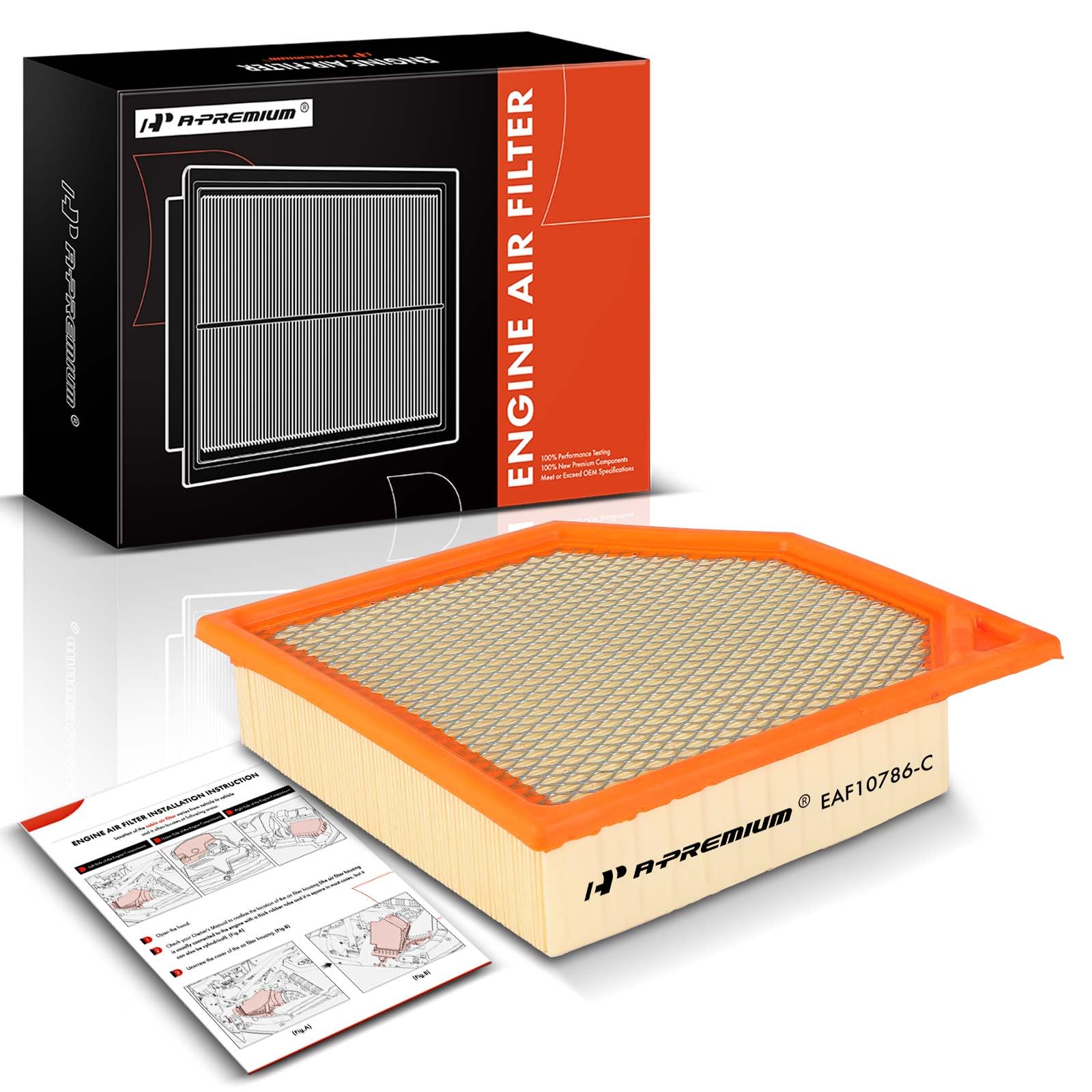 A-Premium Engine Air Filter Compatible with Ford Mustang 2007 2008 2009 2010 5.4L, Replace# 7R3Z9601AA (2pack)