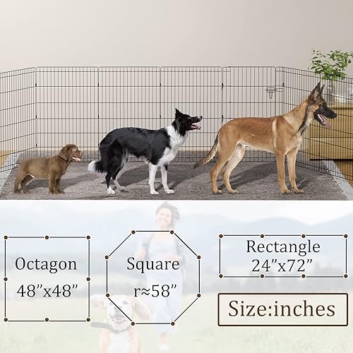 Miniatura 6 de Corralito plegable para mascotas, valla de ejercicio para perros, 8 paneles de 36 pulgadas, opciones de corral para mascotas, ideal para mascotas,