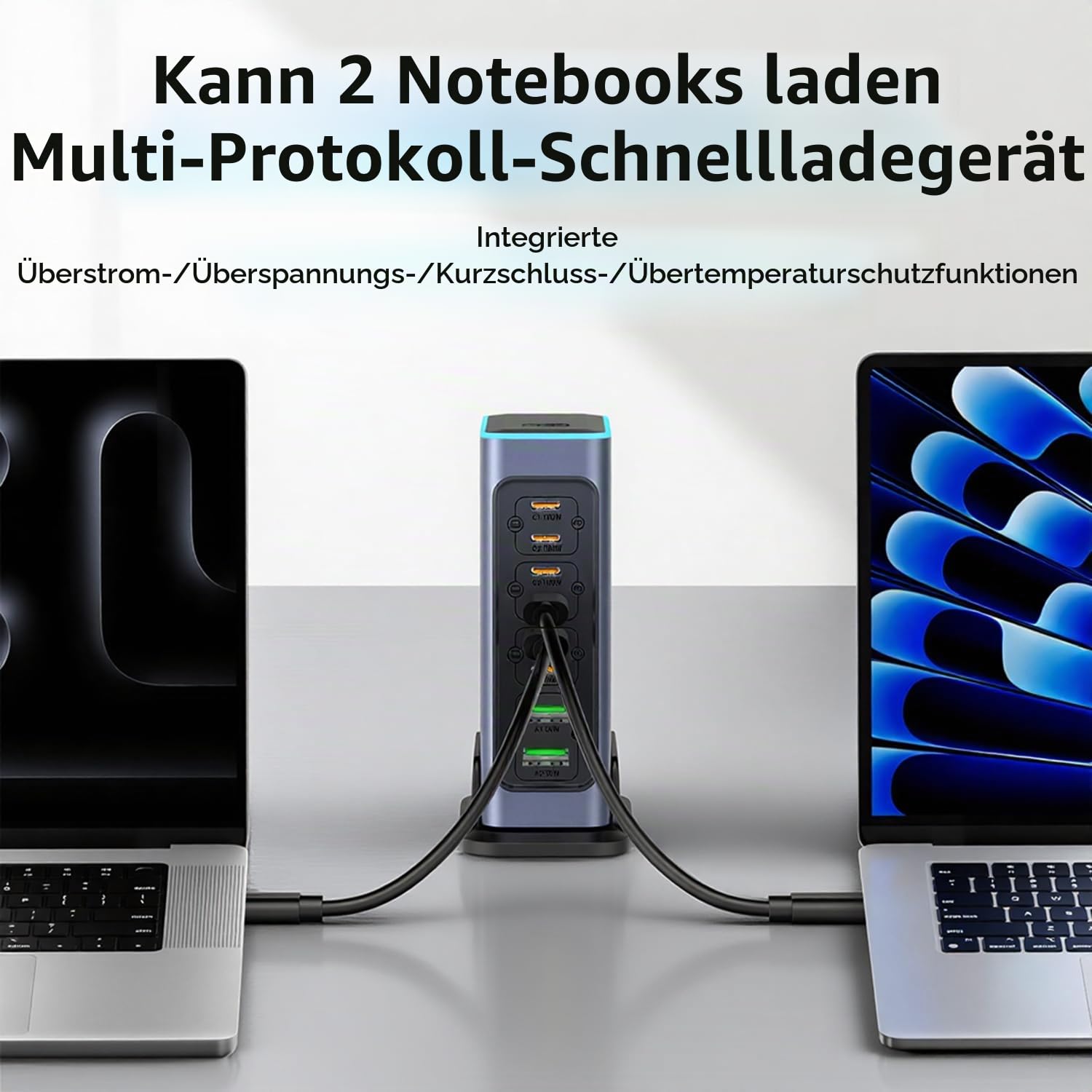 660W USB C Ladegerät Mehrfach, 8 Port GaN-Technologie Schnellladegerät PD 100W Ladestation Hub, USB Netzteil, kompatibel mit Laptop, MacBook/iPad/iPhone/Samsung