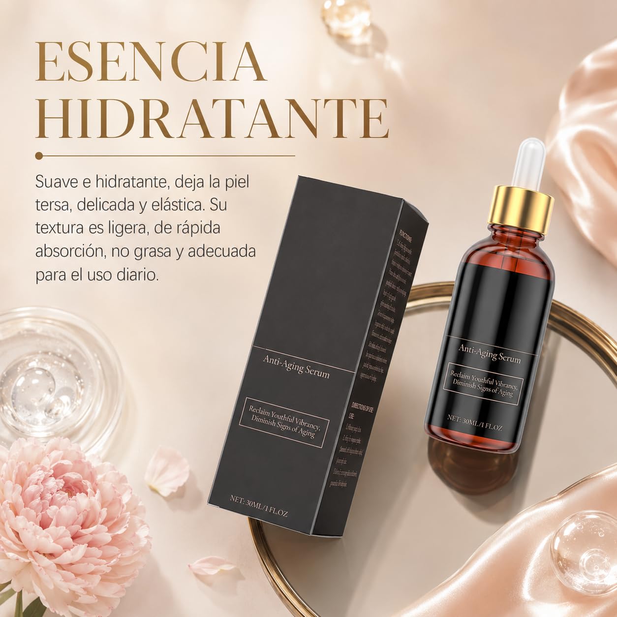 Infinite Love - Suero Facial Para Mujeres Maduras, Hidratación Duradera, Luminosidad Natural y Cuidado Antiedad Para Una Piel De Aspecto Más Suave (2 PCS)