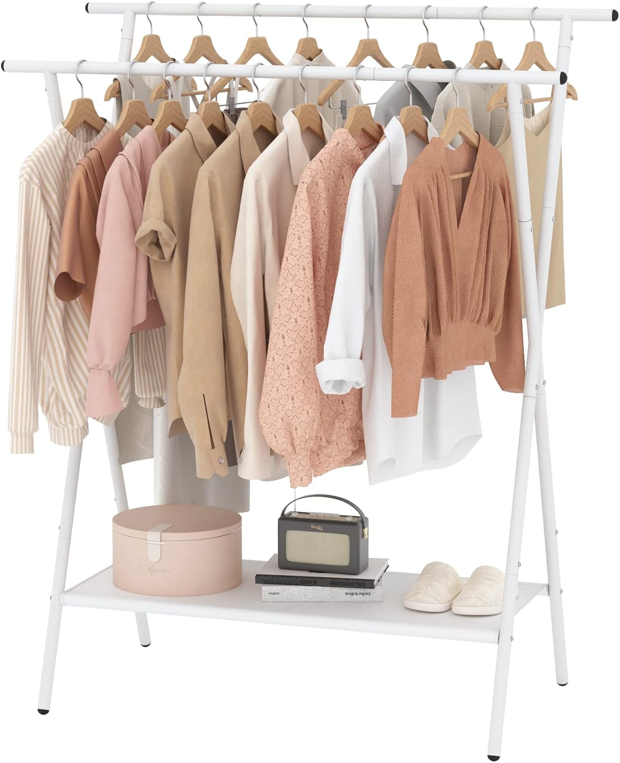 Laiensia Double Rods Clothing Racks for Hanging Clothes