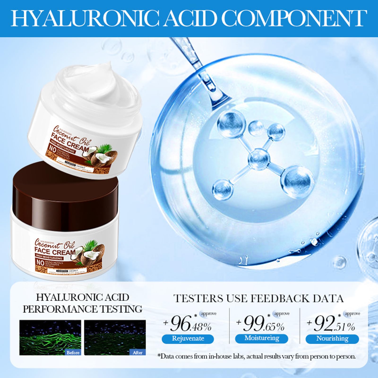 Coconut Oil Coconut Cream, 50 g Coconut Oil Cream Nourishing Moisturising Cream Multi-Purpose Cream for Face Hand and Body - Image 4
