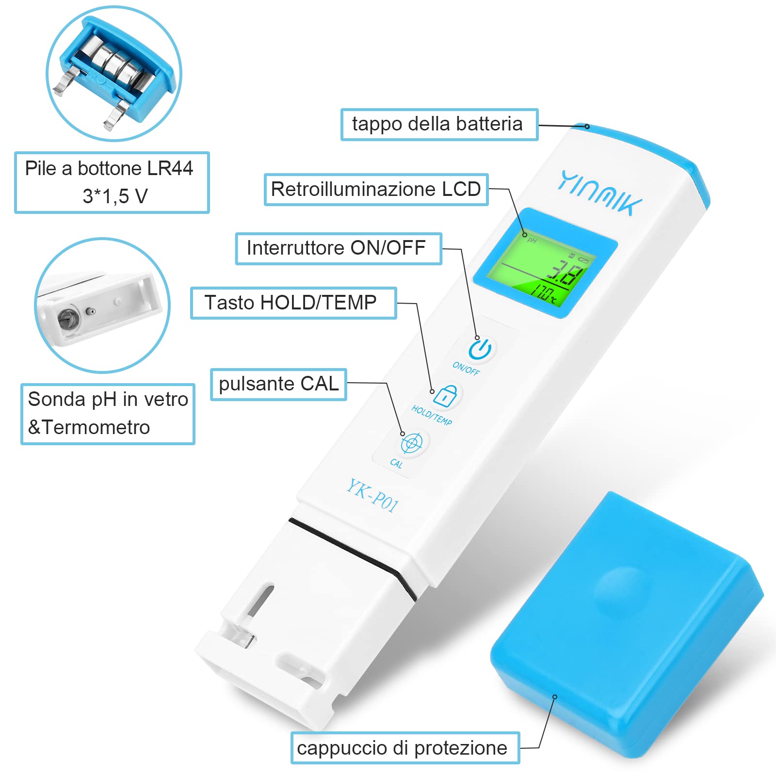 TDS - Testeur Numérique 3 En 1 Pour Eau Potable - Avec Rétroéclairage