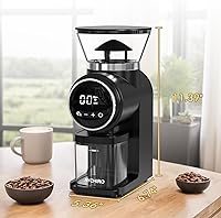 Vista 7 de Molinillo de café de rebaba cónica, molinillo de granos de café con 30 configuraciones de molienda, molinillo de rebabas automático para uso