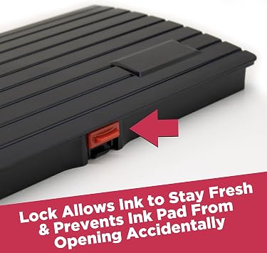 Large Premium Black Ink Stamp Pad - 5 by 7 - Quality Felt Pad