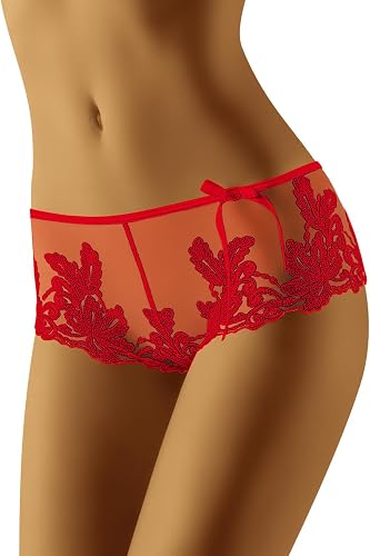 WOLBar Braguita Tipo Shorts para Mujeres WB02, Rojo,S