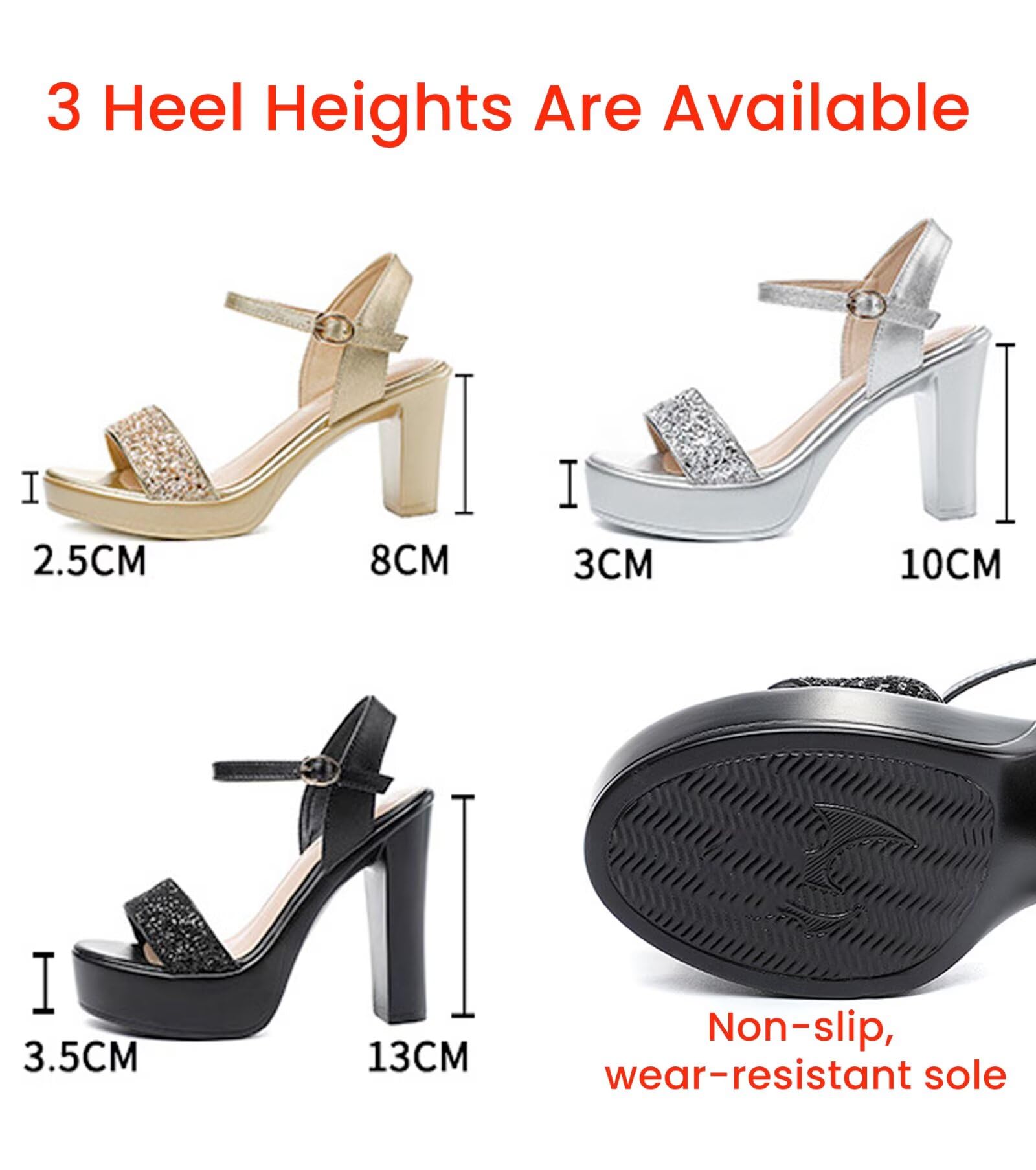 HNVAVQ Sandali con Tacco Largo e Plateau Donna Scarpe con Cinturino Caviglia per Festa Cerimonia 8/10/13 CM