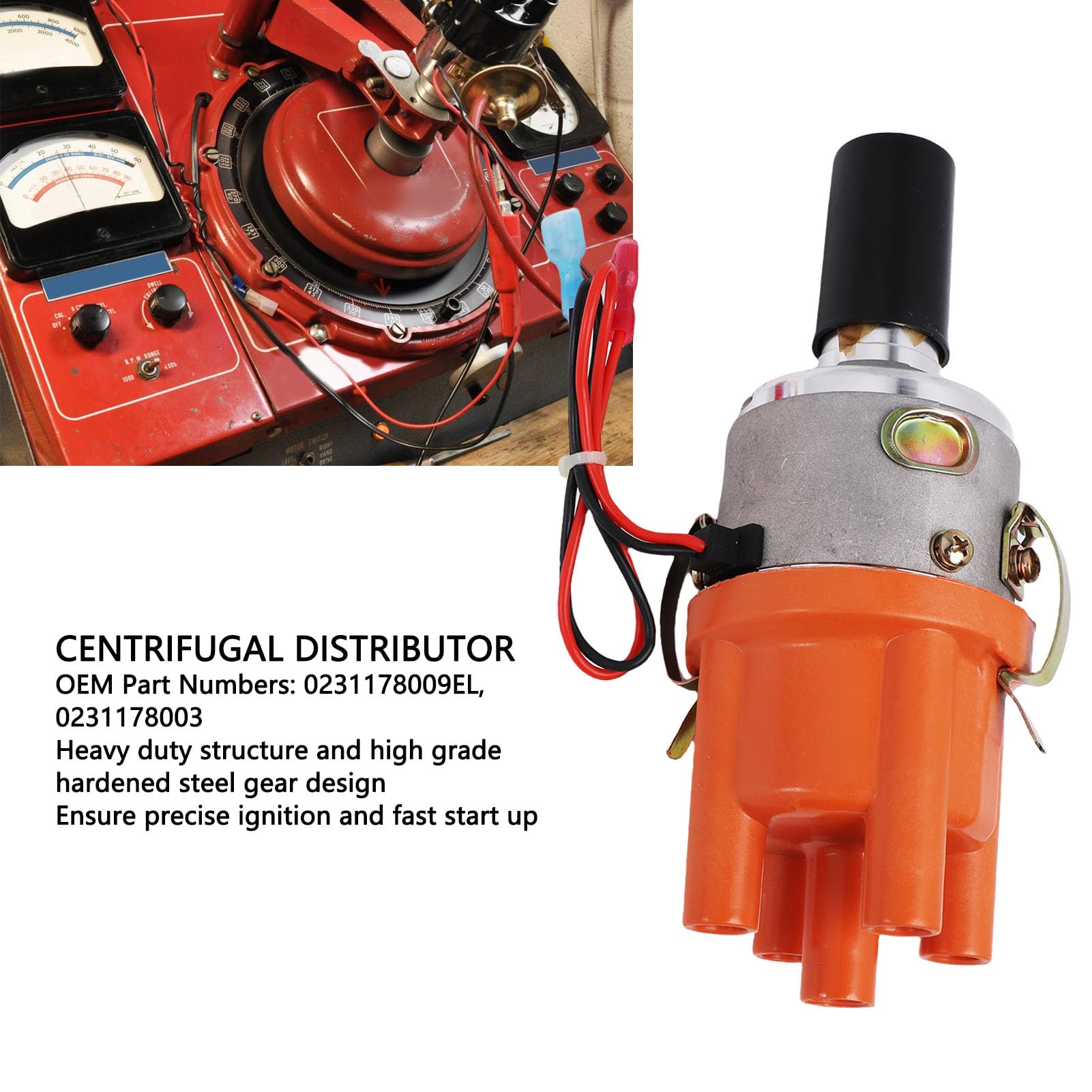 Distribuidor Electrónico, Reemplazo de Metal Resistente con Engranaje Avanzado de Acero Endurecido, para Ghia 1956-1974 Fastback Squareback 1966-1973 412 Thing 1973-1974