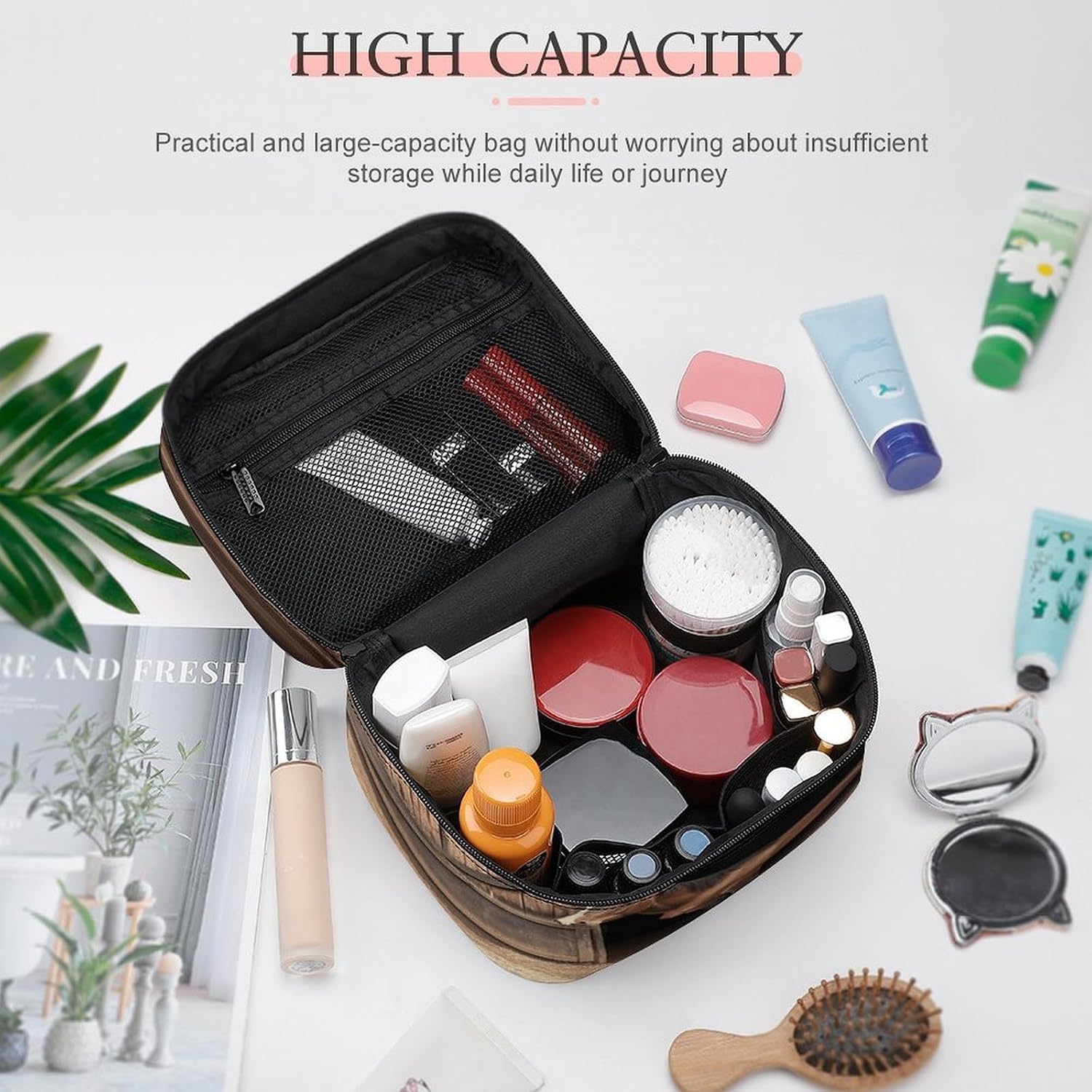 Barn Horse Travel Makeup Bag Cosmetic Bag Toiletry Bags image 4
