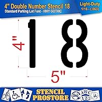 Vista 2 de Plantillas para pavimento, bordillo y WheelStop, plantilla de doble número de 4 pulgadas, (18), 4 x 4 x 1/16 pulgadas, livianas
