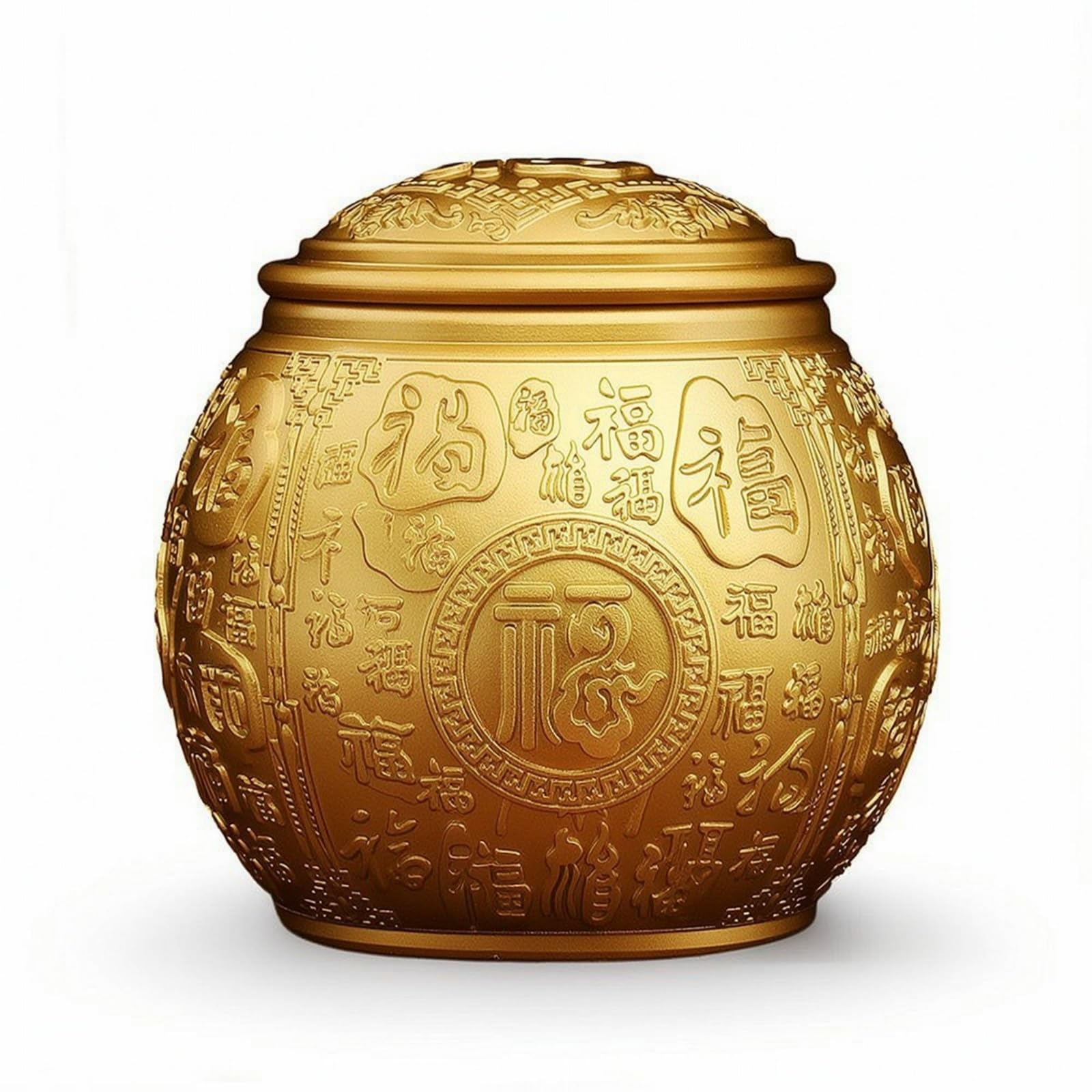 Tarro Metal con Tapa Dorado Recipiente Gofrado Recipiente para Aficionados Al Té, Coleccionistas, Recibidor, Escritorio