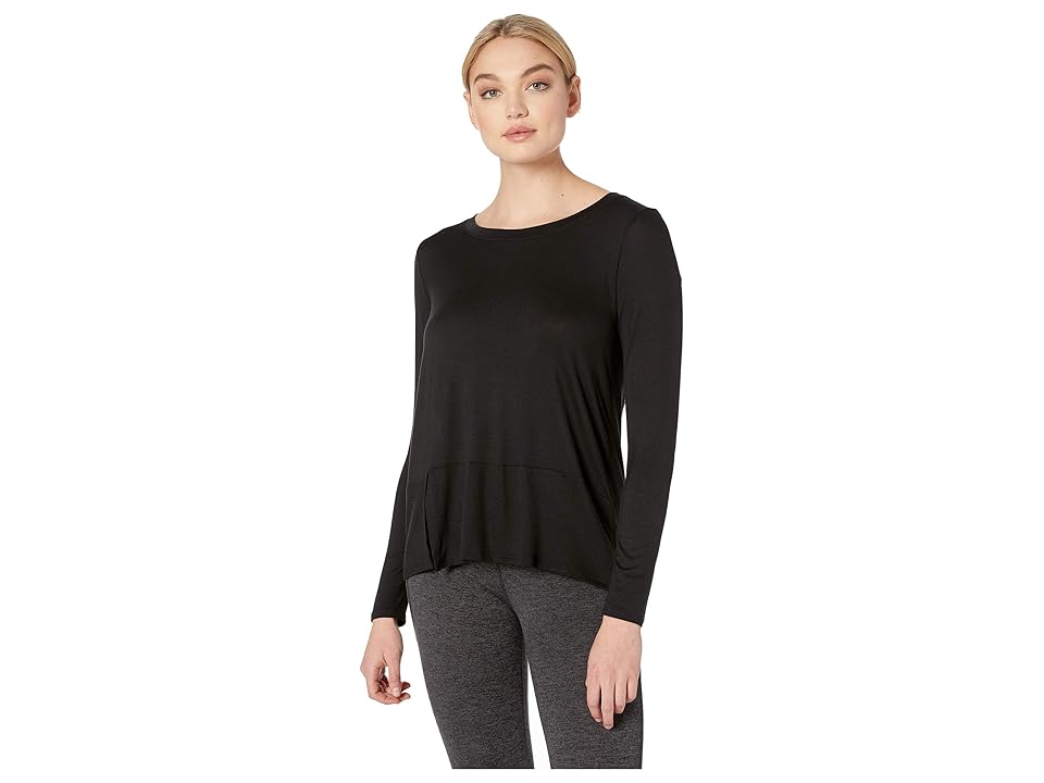 

Beyond Yoga Out Front Split Pullover (Black) Women's Clothing