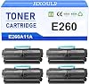 E260 E260A11A Toner Cartridge Compatible for Lexmark E260 E360 E460, Work for E260D E260DN E360D E360DN E360N E460DN E460DW E460dtn E462dtn Printer Black 4-Pack