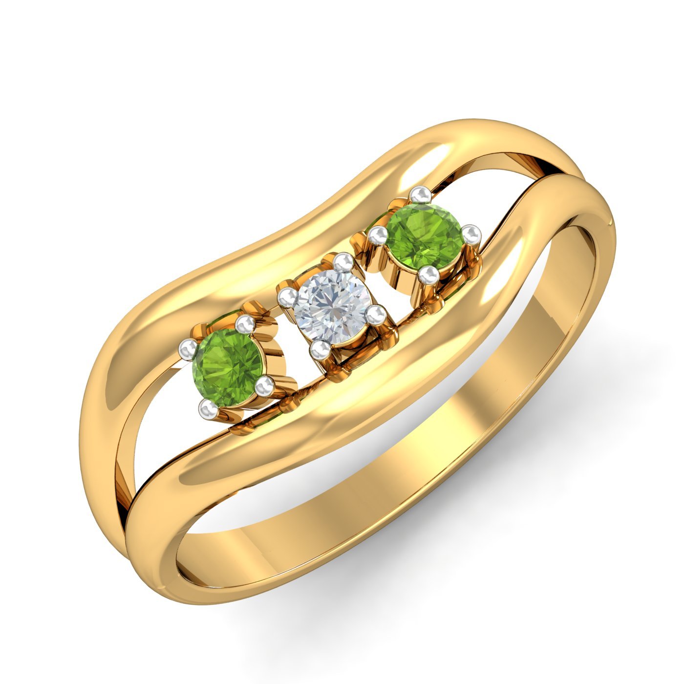 18KT Yellow Gold Meher Peridot Ring for Women-image-30