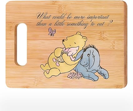 Winnie Bamboo Cutting Board,Winnie Gifts for Adult,Unique Gift Idea for Kitchen & Dining, Durable Wooden Chopping Board with Winnie the Pooh Design, Perfect for Home & Kitchen Accessories