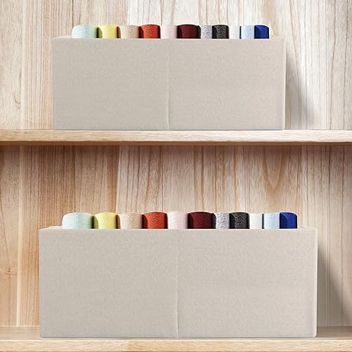 Miniatura 6 de Contenedor de tela plegable de algodón y lino con asas de madera, cubo rectangular, organizador de lavandería para el hogar, contenedor para mantas,