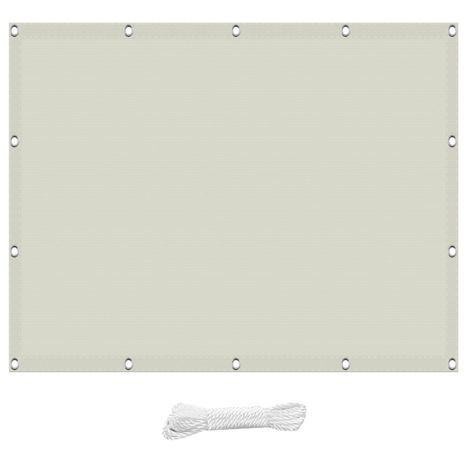 Toile ombrage imperméable 1.7x8.5m kaki avec œillets pour terrasse