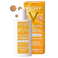 Vista 1 de Vichy Capital Soleil Tinted Mineral Sunscreen for Face SPF 60, Titanium Dioxide Face Sunscreen, Travel Size Sunscreen, Water Resistant, Light