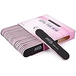 25PCS Mini Size PANA Professional Double Sided Nail Files - Black, 100/100 Grit - Emery Board Nail Buffering File Manicure Pedicure Nail Polisher Washable