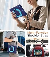 Vista 6 de BATYUE Funda para iPad de 9ª/8ª/7ª generación (funda resistente para iPad de 10.2 pulgadas 2021/2020/2019) con protector de pantalla, soporte