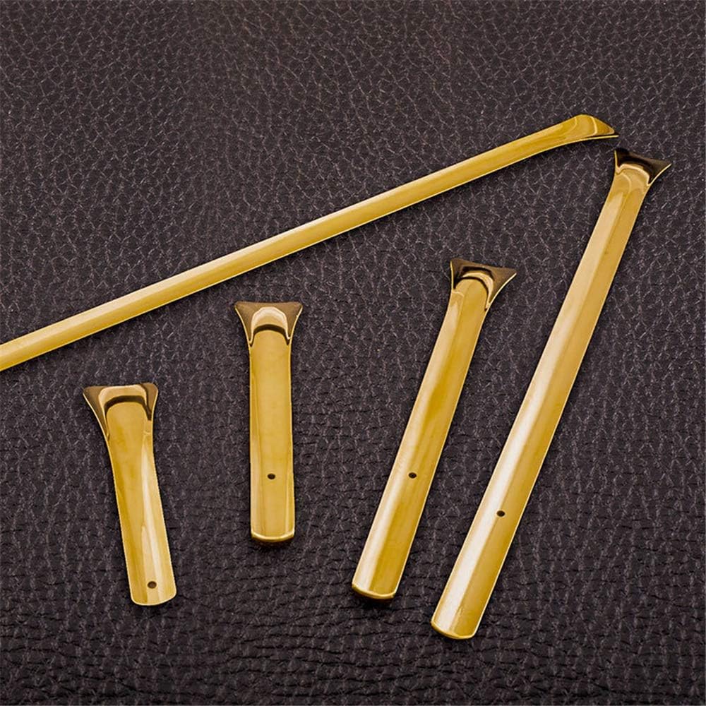 Shoe Horn Brass Metal Shoe Horn Long Handled Shoehorn For Men, Women, Kids, Seniors, Pregnancy, Boots And Shoes Easy to Use, Perfect for Travelling (Color : Golden, Size : 75cm)