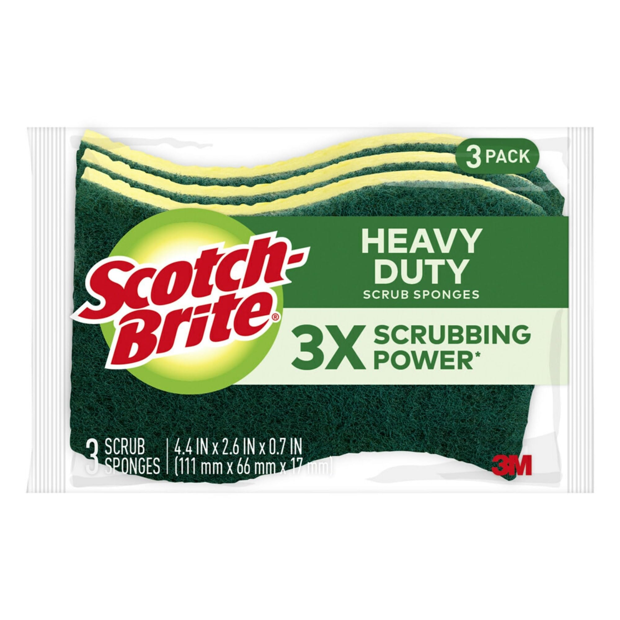Scotch Brite HD-3 Scotch-Brite Heavy Duty Scrub Sponge 3 Count : Amazon.in:  Home Improvement