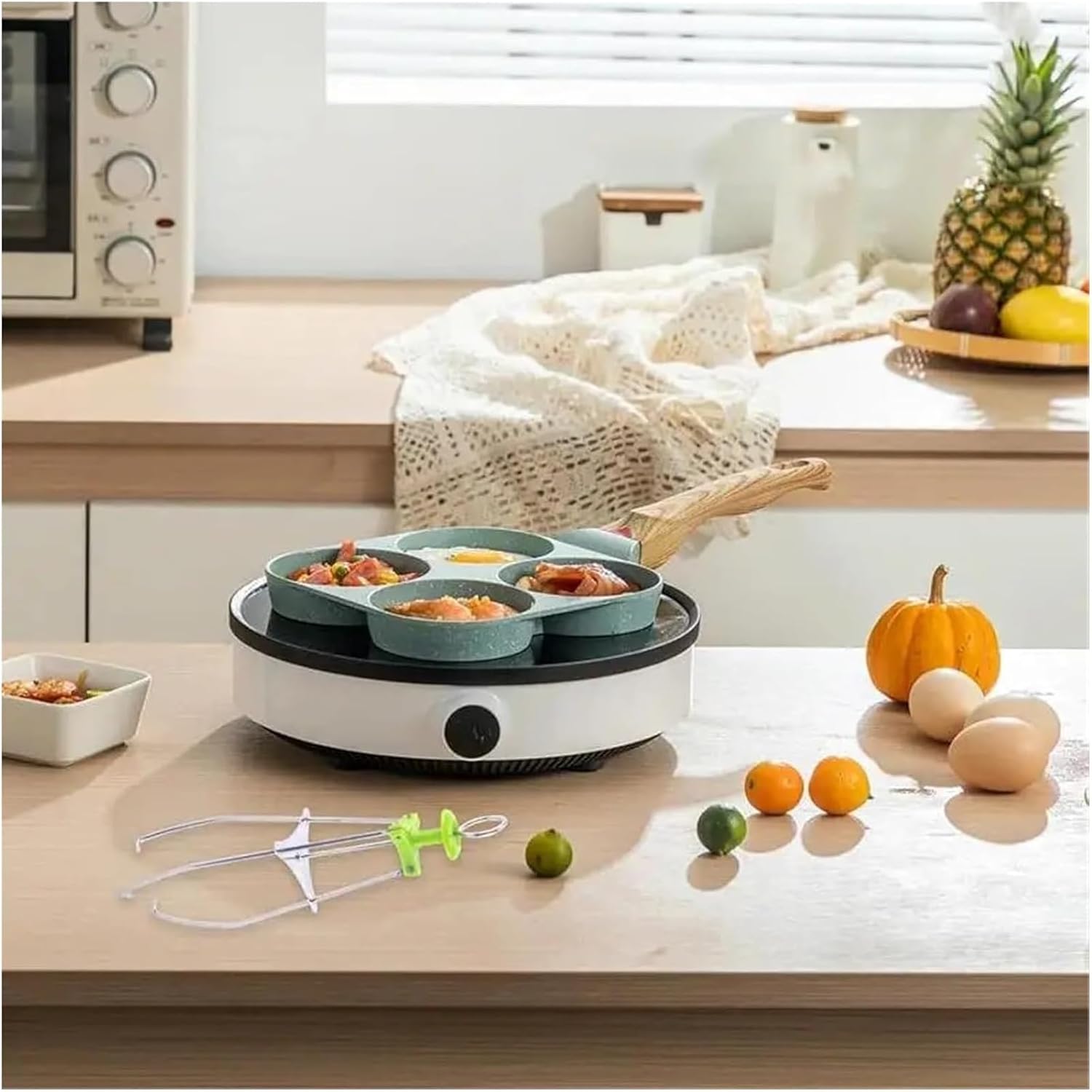 Stainless Steel Anti-Scalding Clip Hot Plate Gripper Clip Ergonomic Handle Bowls Clamp Holder for Microwaves Ovens(Green)
