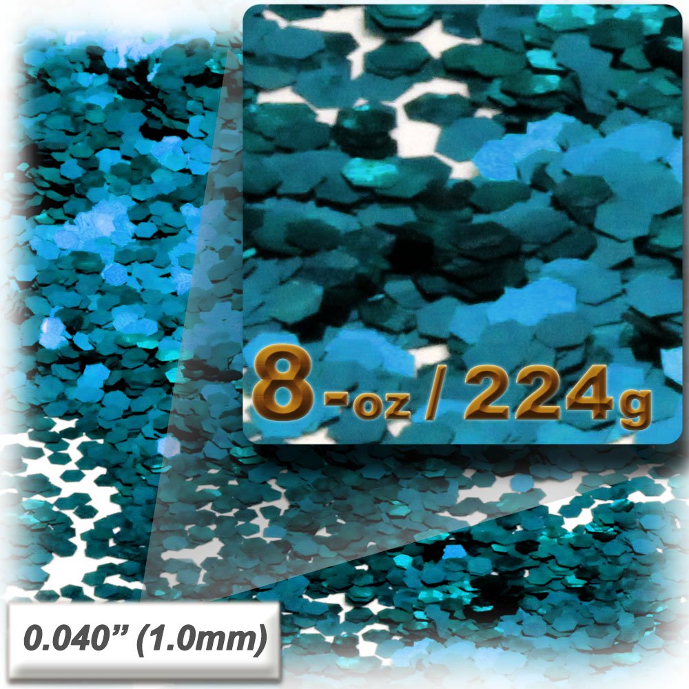 The Crafts Outlet Glitter Powder, 8-OZ/224-g, Fine 0.040in, Jade Blue