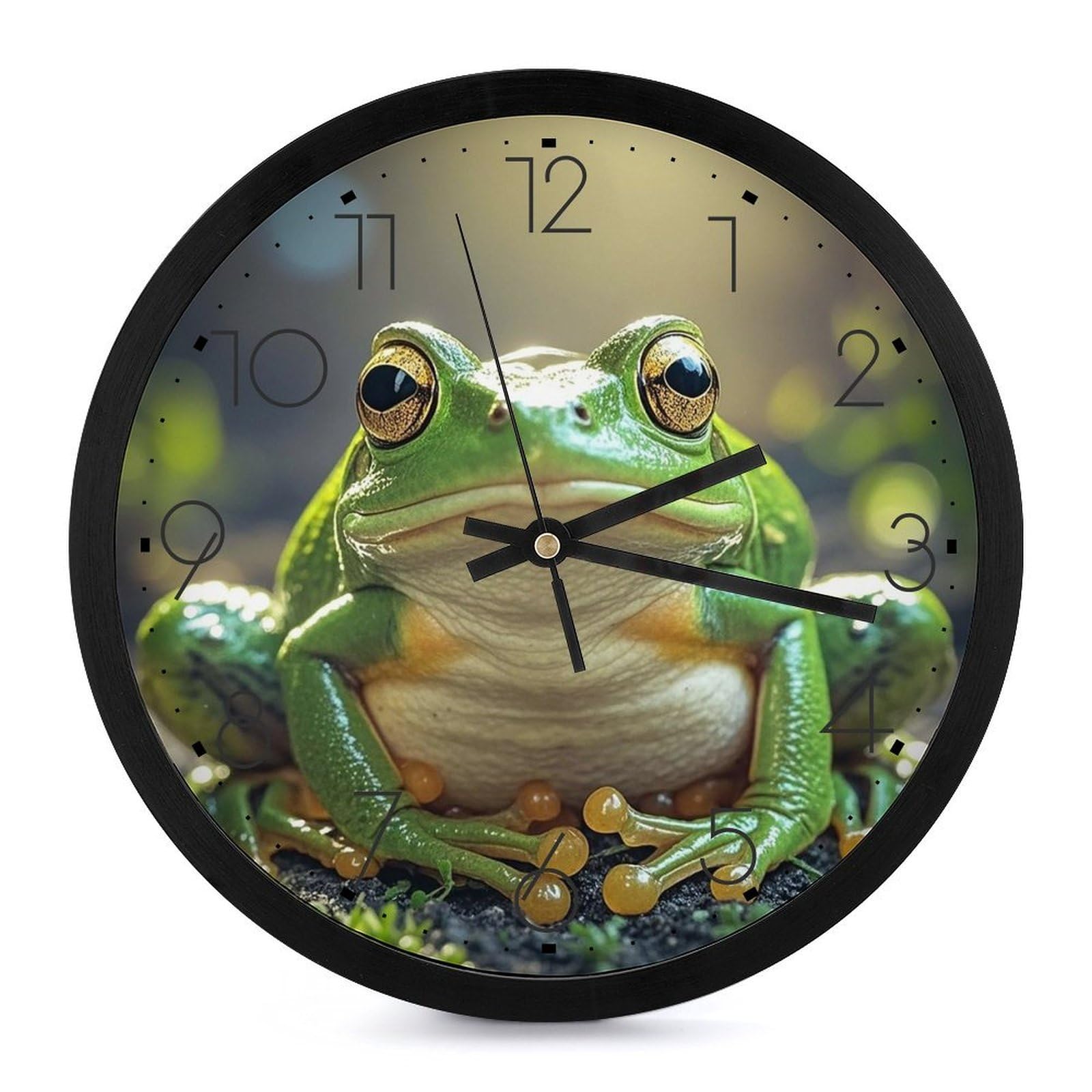 Horloge murale silencieuse sans tic-tac avec grand cadran grenouille