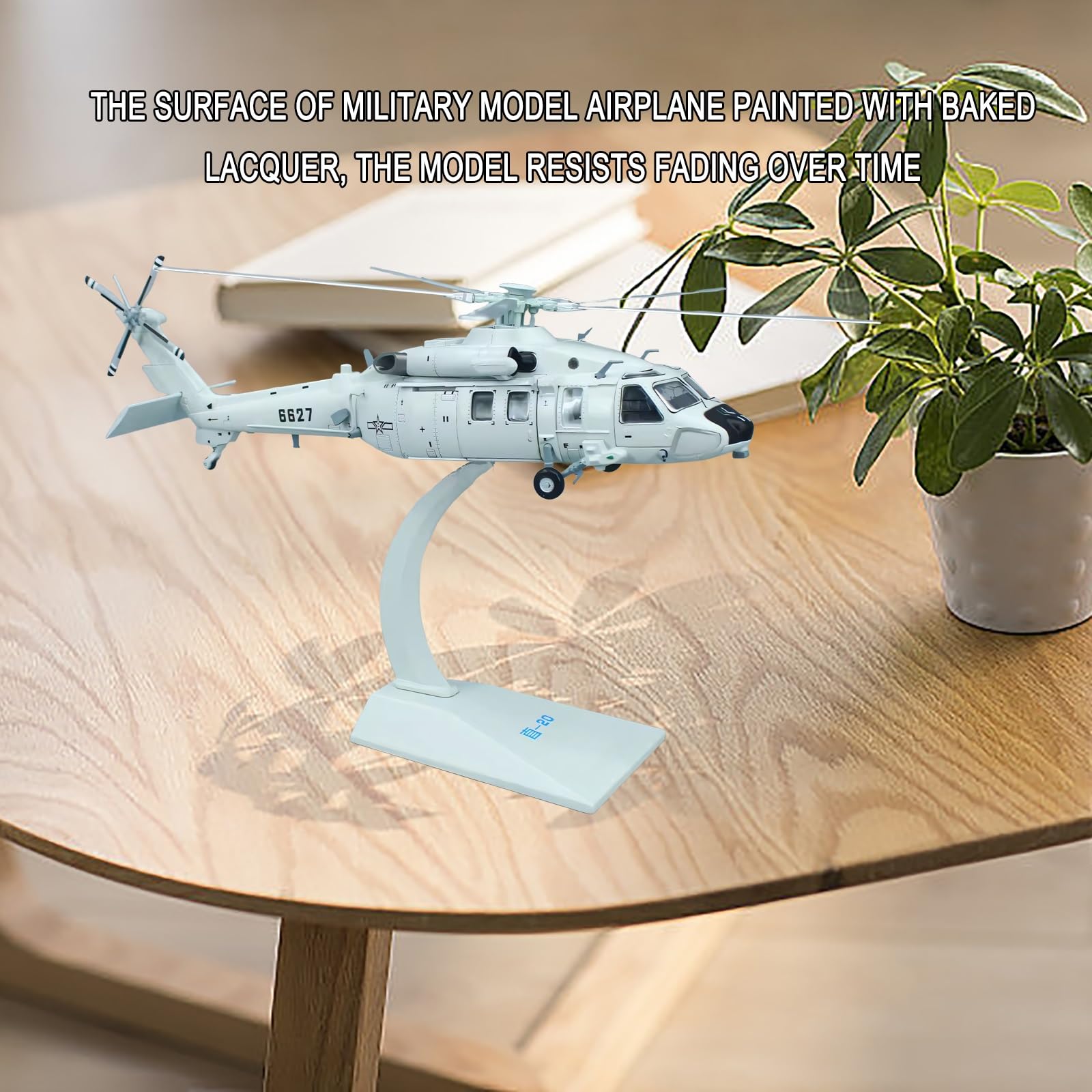 Modello lega simulazione militare elicottero d'attacco Z-20 pressofuso in scala 1:72 con espositore lame rotanti, regalo collezione pronto for l'esposizione for adulti, appassionati modelli