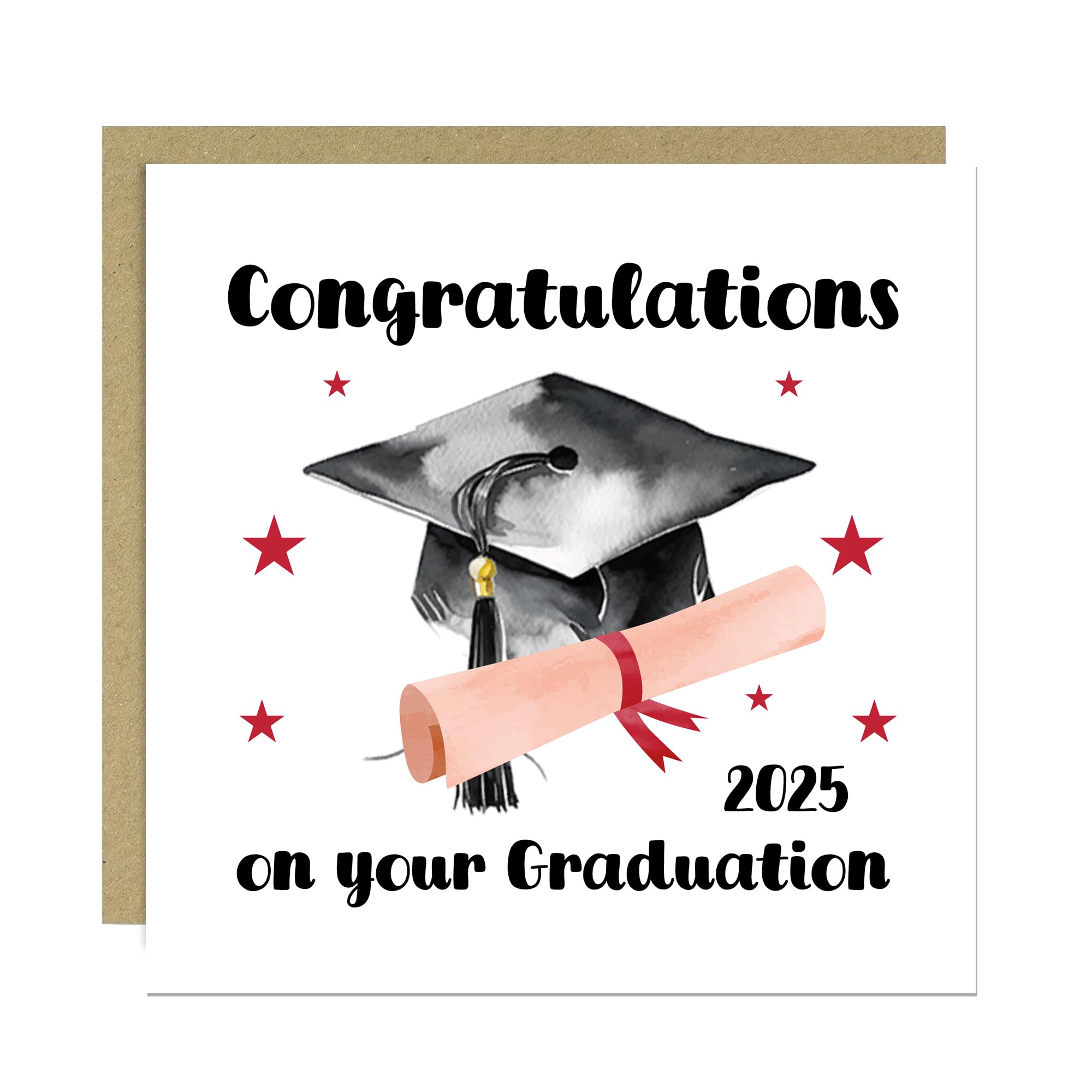 RED OCEAN Graduation Card Personalised For Daughter Son Grandson Granddaughter With Kraft Envelope Congratulations Card For Him Her Degree University