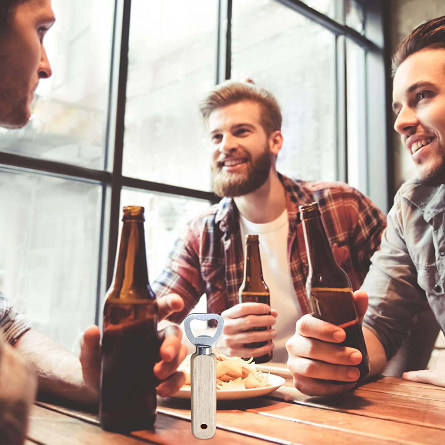 OurLeeme Stainless Steel Bottle Opener, 10PCS Wood Handle, Great Gift For Men - View #11