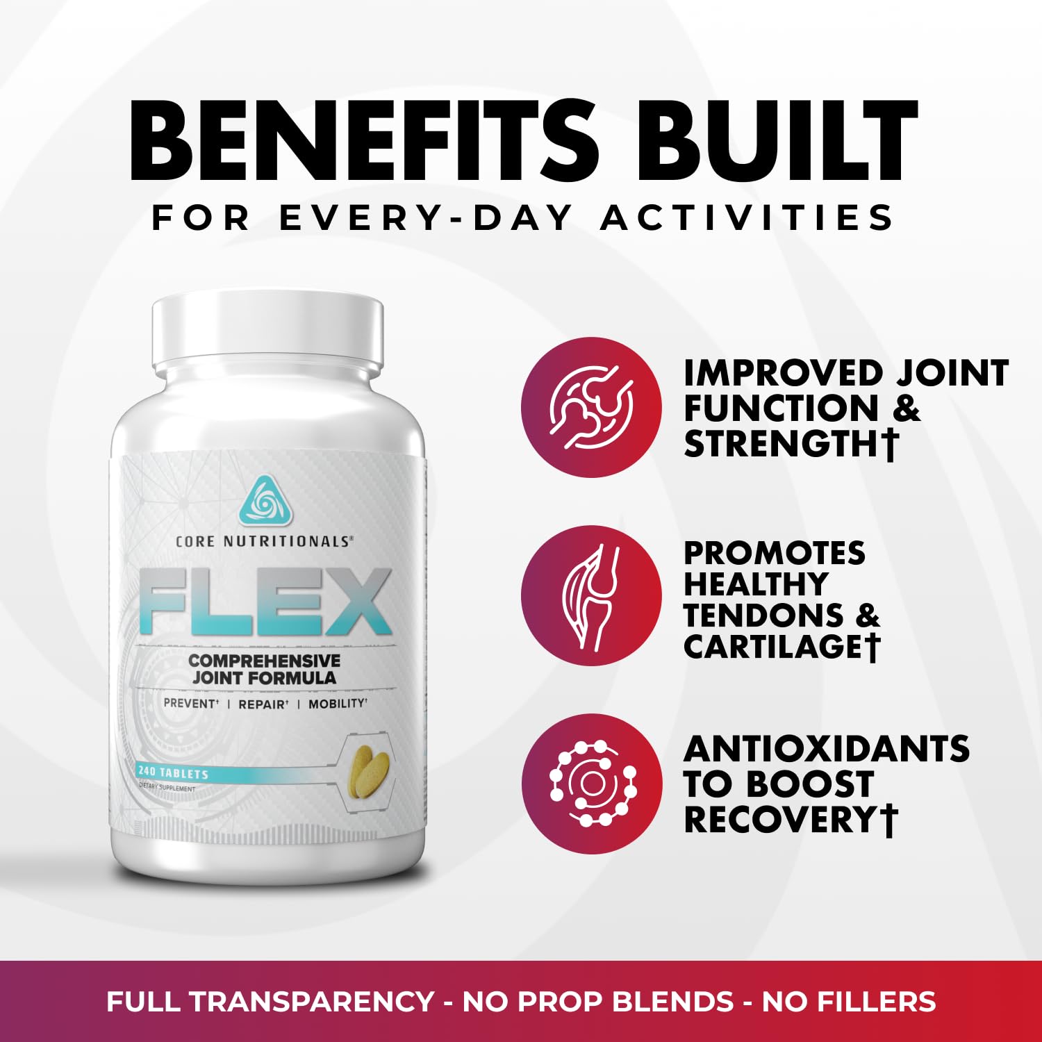 Core Nutritionals Flex Comprehensive Joint Formula, 240 Tablets — Amazon image 3